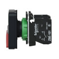 Harmony bt-pous Ø22 double touche, ressort rap vert+rouge, lum blanche 120V-IP66