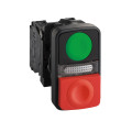 Harmony bt-pous Ø22 double touche, ressort rap vert+rouge, lum blanche 120V-IP66
