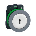 Harmony xb5 - bouton poussoir - Ø22 - col flush grise - marqué - blanc - 1f
