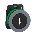 Harmony xb5 - bouton poussoir - Ø22 - col flush grise - marqué - noir - 1f