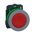 Harmony xb5 - bouton poussoir à impulsion - Ø22 - col flush grise - rouge - 1o