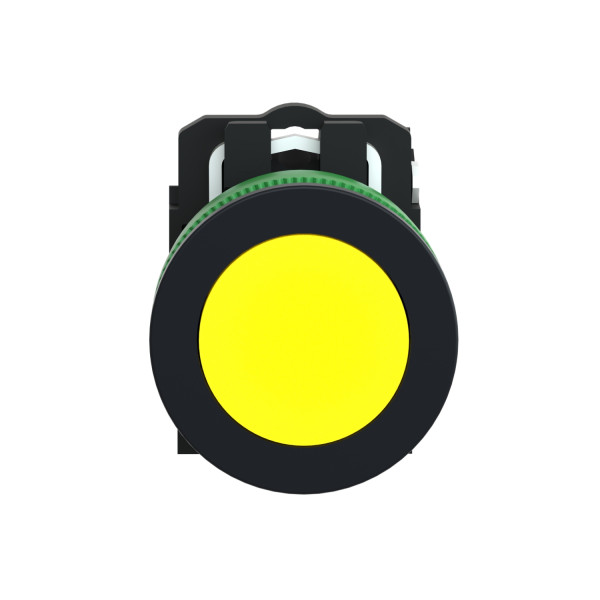 Harmony xb5 - bouton poussoir impulsion - ø22 - flush - jaune - 1f - vis étrier