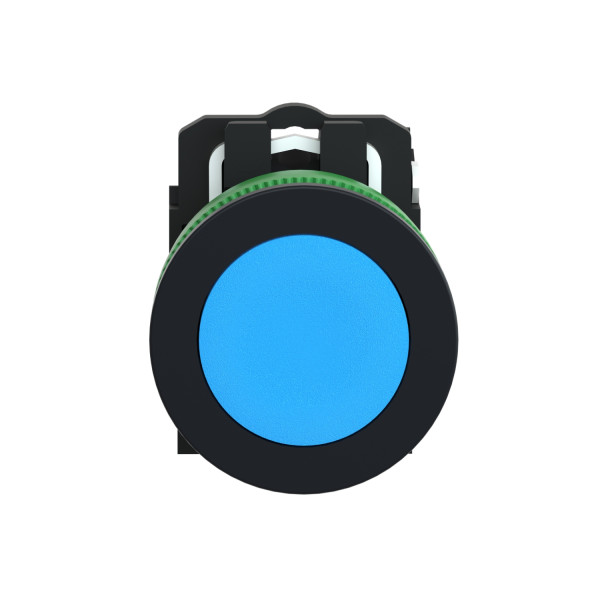 Harmony xb5 - bouton poussoir à impulsion - ø22 - flush - bleu - 1f - vis étrier