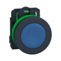 Harmony xb5 - bouton poussoir à impulsion - ø22 - flush - bleu - 1f - vis étrier