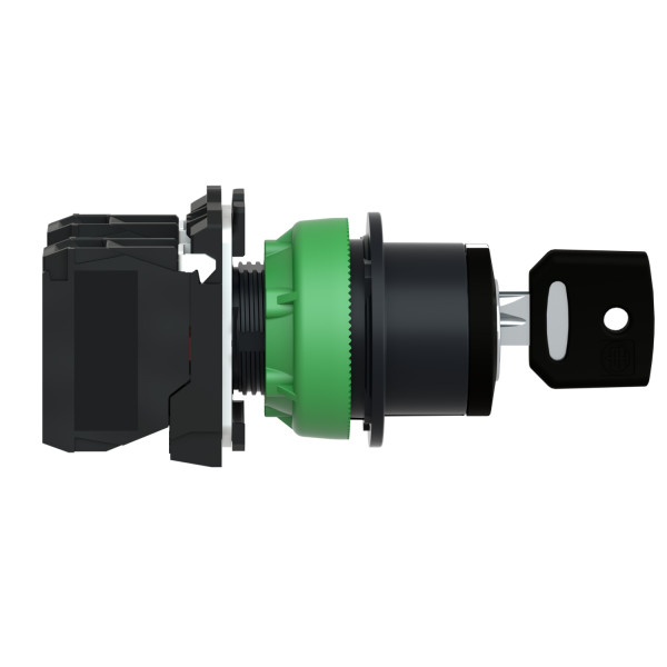 Harmony xb5 - bouton à clé 455 - ø22 - flush - 3 pos fix - retr c - 2f - vis