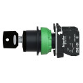 Harmony xb5 - bouton à clé 455 - ø22 - flush - 3 pos fix - retr c - 2f - vis