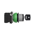 Harmony xb5 - bouton tourn clé455 - Ø22 - col flush grise - 3 pos - retr c - 2f