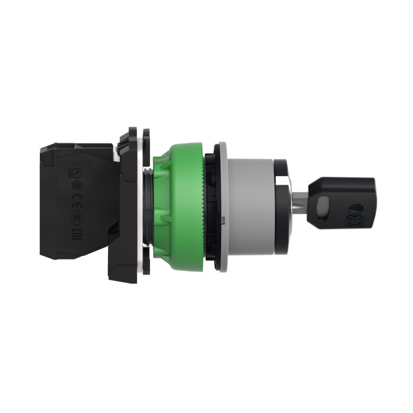 Harmony xb5 - bouton tourn clé455 - Ø22 - col flush grise - 2 pos - retr gd - 1f