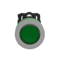 Harmony xb5 - bouton poussoir lum - Ø22 - col flush grise - vert - 1o+1f - 24v