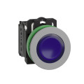 Harmony xb5 - bouton poussoir lum - Ø22 - col grise - bleu - 1o+1f - 24v