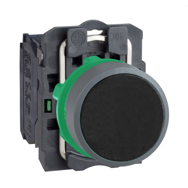 Harmony xb5 - bouton poussoir à impuls - Ø22 - col grise - noir - 1f - vis étr