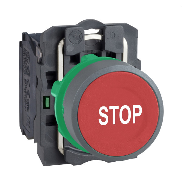 Harmony xb5 - bouton poussoir impulsion - Ø22 - col grise - marqué - blanc - 1f