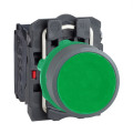 Harmony xb5 - bouton poussoir à impulsion - Ø22 - col grise - vert - 1o+1f - vis