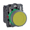 Harmony xb5 - bouton poussoir impulsion - Ø22 - col flush grise - jaune - 1o+1f