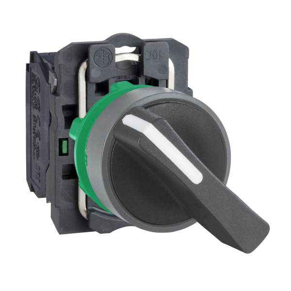 Harmony xb5 - bouton tournant à crosse - Ø22 - col grise - 2 pos fix - noir - 1f