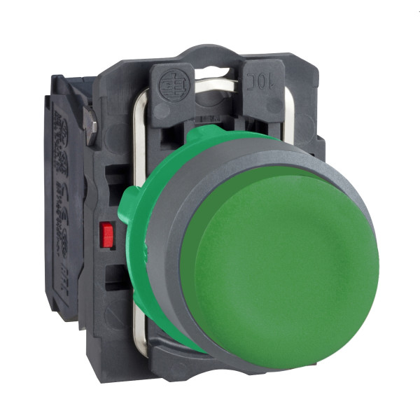 Harmony xb5 - bouton poussoir à impulsion - Ø22 - col grise - vert - 1f - vis