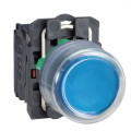 Harmony xb5 - bouton poussoir - Ø22 - col grise - capuchonné - bleu - 1f - vis