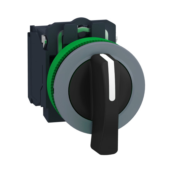 Harmony xb5 - bouton tourn à crosse - Ø22 - col flush grise - 2 pos - noir - 1f