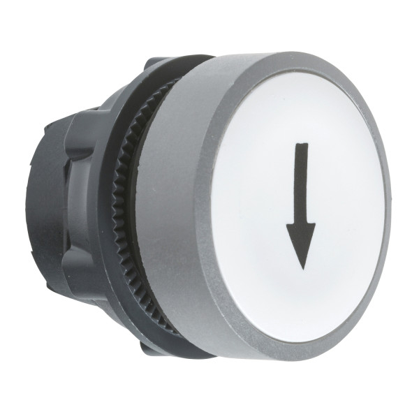 Harmony xb5 - tête de bouton poussoir - Ø22 - col grise - marqué - blanc