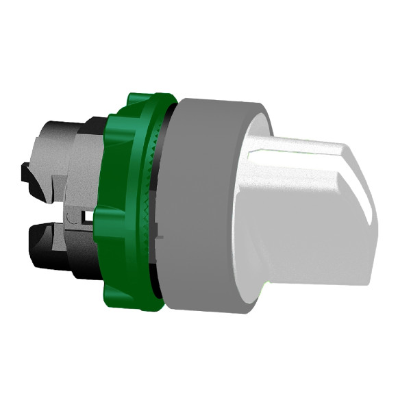 Harmony xb5 - tête de bouton tournant - Ø22 - col grise - 2 posit fixes - blanc