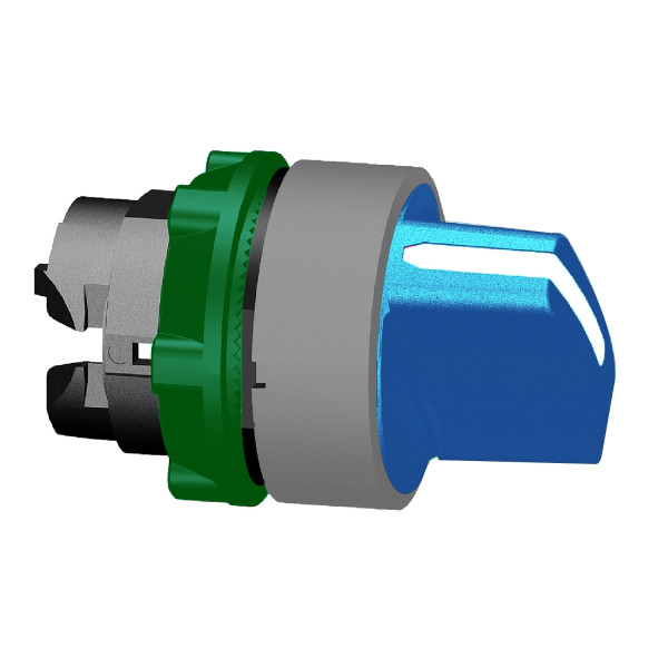 Harmony xb5 - tête de bouton tournant - Ø22 - col grise - 2 pos fixes - bleu