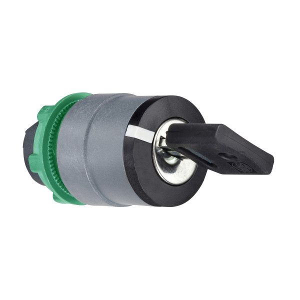 Harmony xb5 - tête bouton à clé 455 - Ø22 - col grise - 3 pos rap dc - retr g