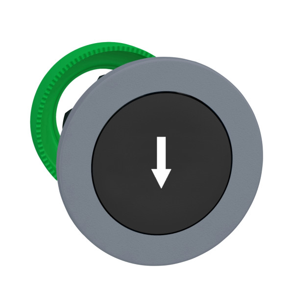 Harmony xb5 - tête de bouton poussoir - Ø22 - col flush grise - marqué - noir