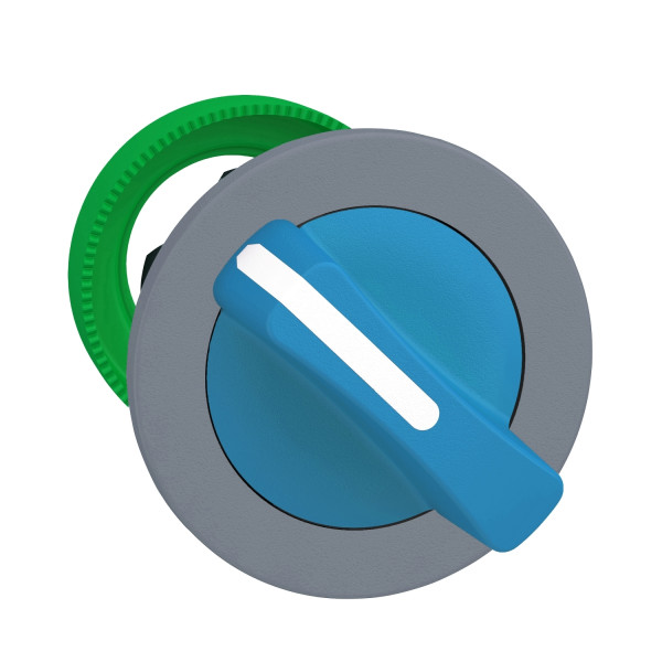 Harmony xb5 - tête bouton tournant - Ø22 - col flush grise - 2 pos fixes - bleu
