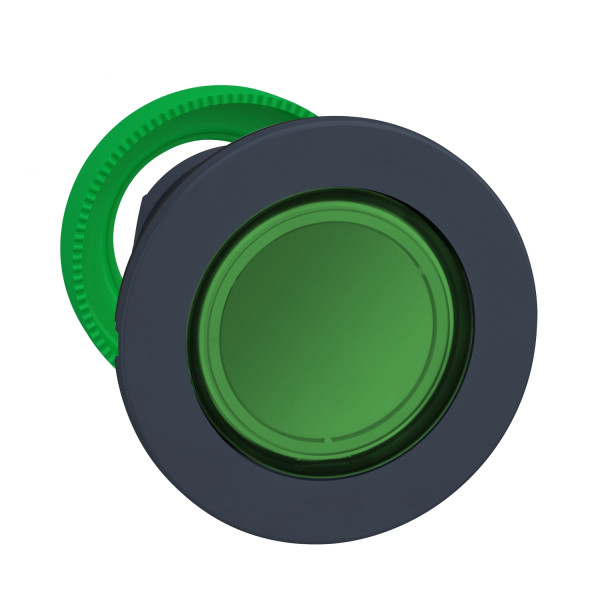 Harmony xb5 - tête bouton pousser-pousser lumineux - ø22 - flush - vert