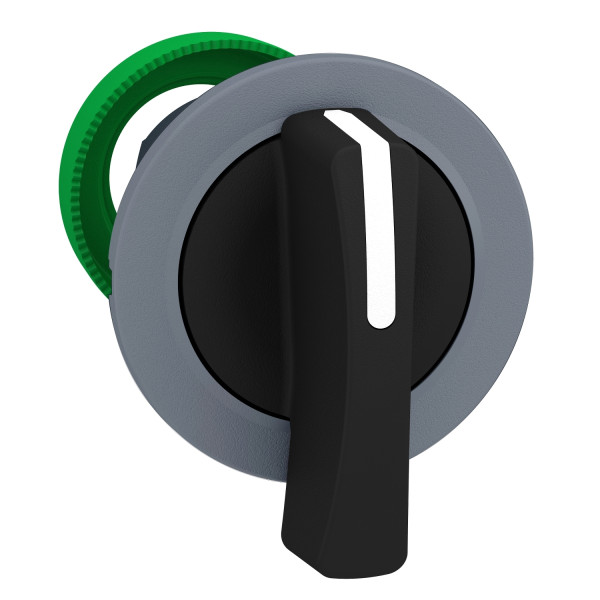 Harmony xb5 - tête bouton à crosse - Ø22 - col flush grise - 2 pos fix - noir