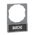 Harmony - porte-étiquette plate 30x40 - plastique gris - avec étiq 8x27 - marche