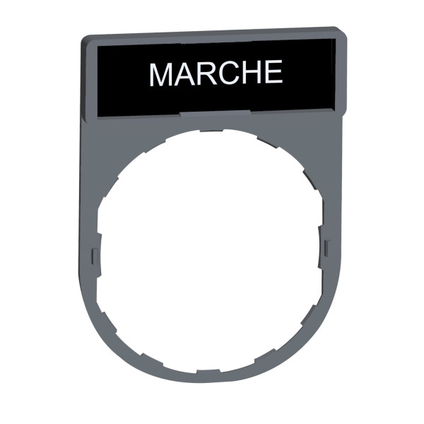 Harmony - porte-étiquette plate 30x40 - plastique gris - avec étiq 8x27 - marche