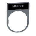Harmony - porte-étiquette plate 30x40 - plastique gris - avec étiq 8x27 - marche
