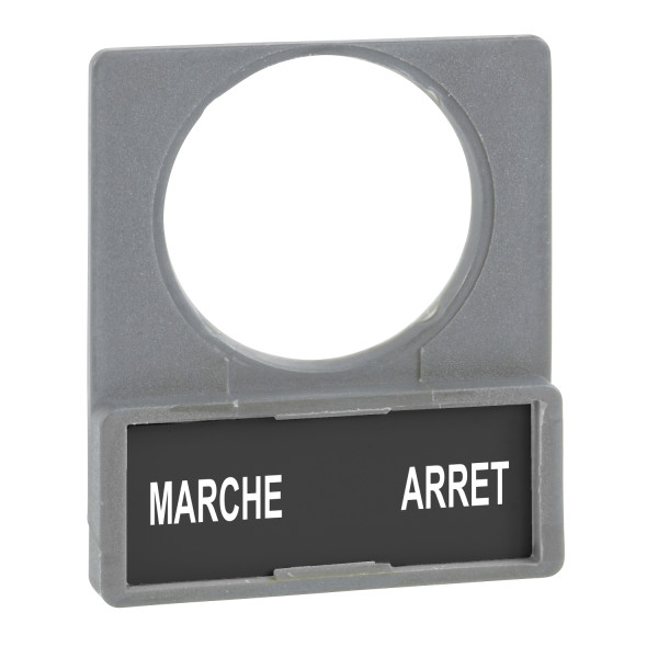 Harmony - porte-étiquette plate 30x40 - plast gris - avec étiq 8x27 arret-marche