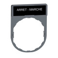 Harmony - porte-étiquette plate 30x40 - plast gris - avec étiq 8x27 arret-marche