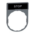 Harmony - porte-étiquette plate 30x40 - plastique gris - avec étiq 8x27 - stop