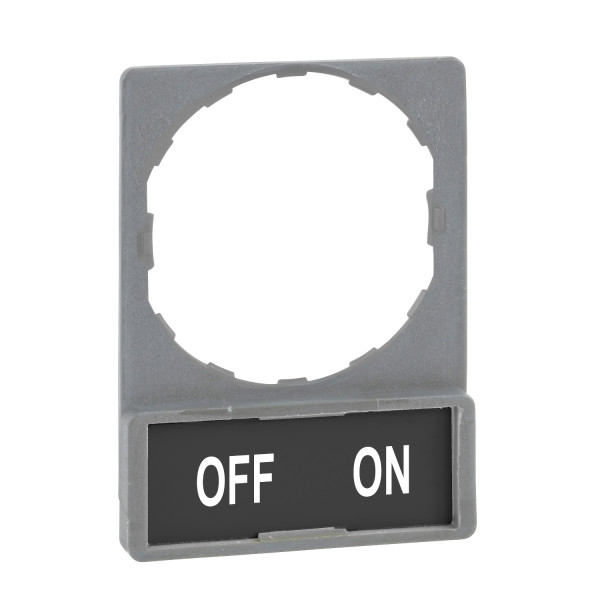 Harmony - porte-étiquette plate 30x40 - plastique gris - avec étiq 8x27 - off-on