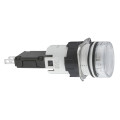 voyant rond diam 16 IP 65 blanc DEL intégrée 24 V cosses