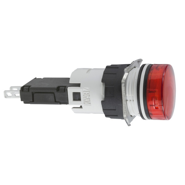 voyant rond diam 16 IP 65 rouge DEL intégrée 24 V cosses