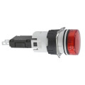 voyant rond diam 16 IP 65 rouge DEL intégrée 24 V cosses