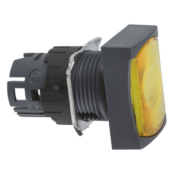 tête rectangulaire pour bouton poussoir lumineux diam 16 jaune