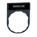 Porte-Etiquette Harmony Schneider Electric Gris foncé - ø22 mm - 30 x 40 mm - Etiquette "MARCHE" Blanc/Noir 8x27