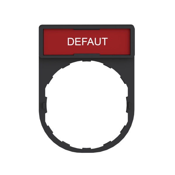 Porte-étiquette Harmony Schneider Electric - ø22 mm - 30 x 40 mm - étiquette "DEFAUT" Blanc/Rouge 8x27