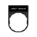 Harmony porte étiquette 30 x 40 mm standard - Ø22 - avec étiquette ARRET-MARCHE