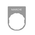 Harmony - étiquette plate - 30x40 - plastique gris - texte marche blanc