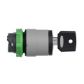 Harmony xb5 - tête bouton à clé 455 - Ø22 - col grise - 3 pos fix - retr gcd