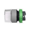 Harmony xb5 - tête bouton tournant lumin - Ø22 - col grise - 3 pos rap c - blanc