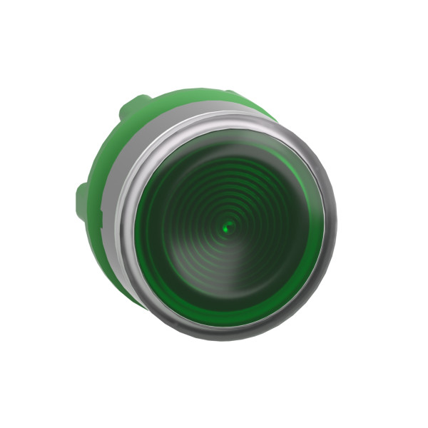 Harmony xb5 - tête bouton poussoir lumineux - Ø22 - col grise - vert