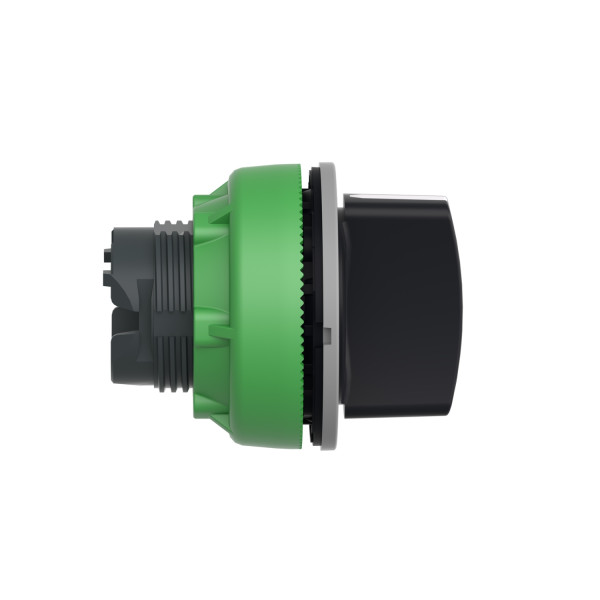 Harmony xb5 - tête bouton tournant - Ø22 - col flush grise - 3 pos à rap - noir