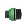 Harmony xb5 - tête bouton tournant - Ø22 - col flush grise - 3 pos à rap - noir